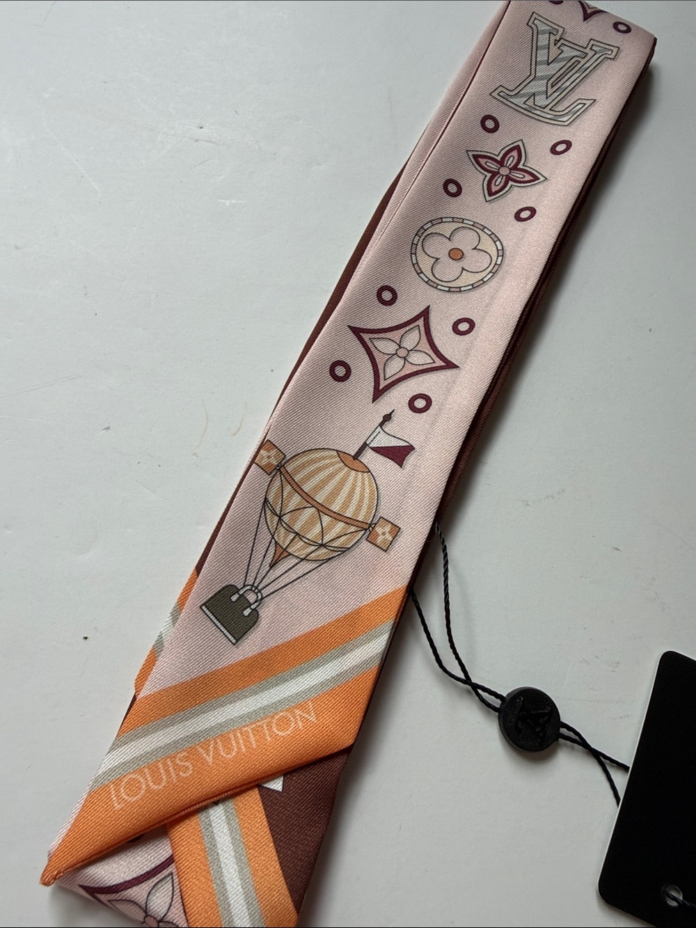 Fashion Accessories Pink and Orange Slim woman’s Twilly Scarf
